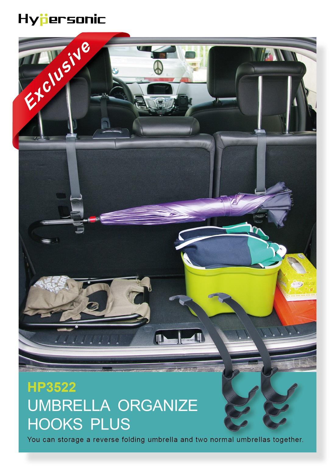 Multi-function Car Headrest Hooks Hangers Organizer HP3522