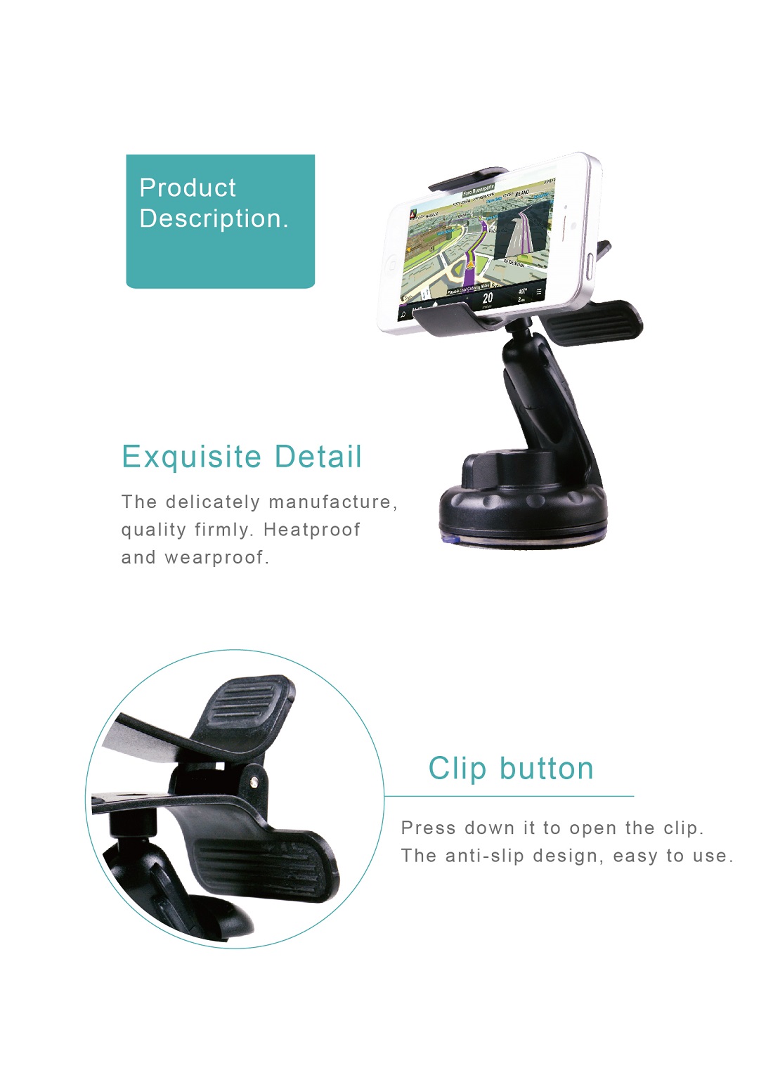 Universal Suction Dashboard Phone Holder HPA549