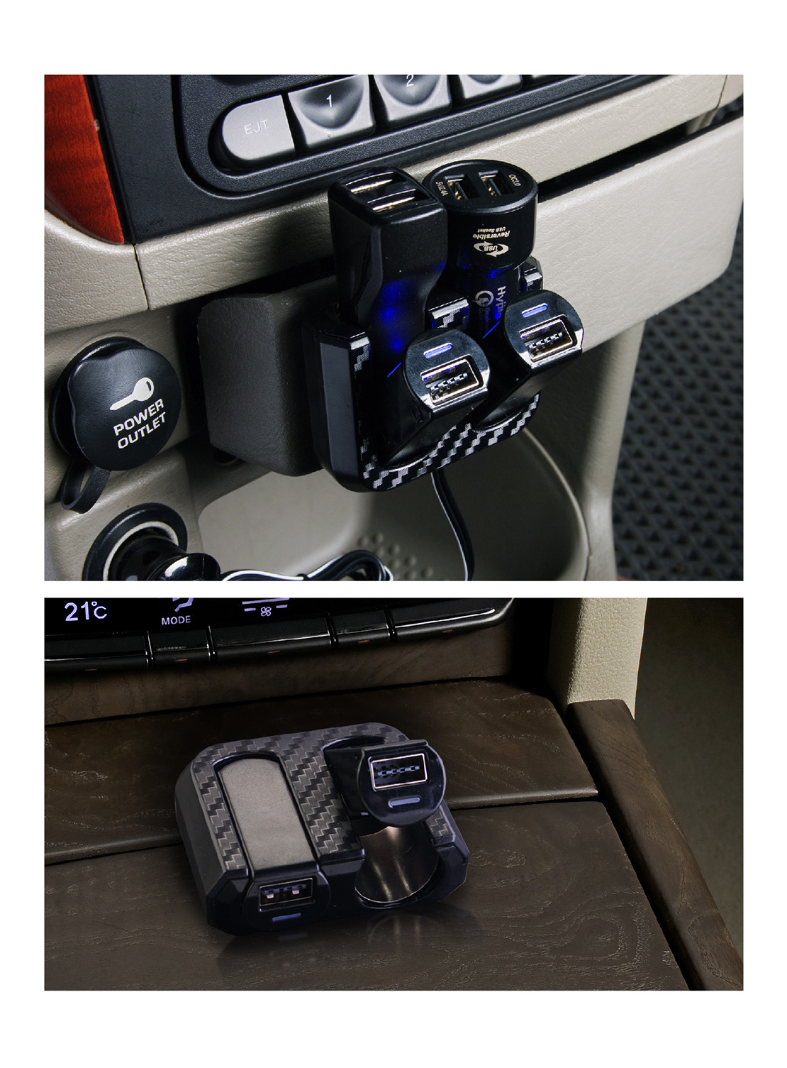60W 12-24V USB Socket Car Phone Battery Charger HP2699