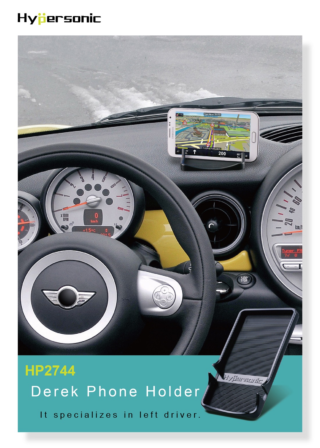 Car Dash Cell Phone Holder for Left-hand Drive HP2744