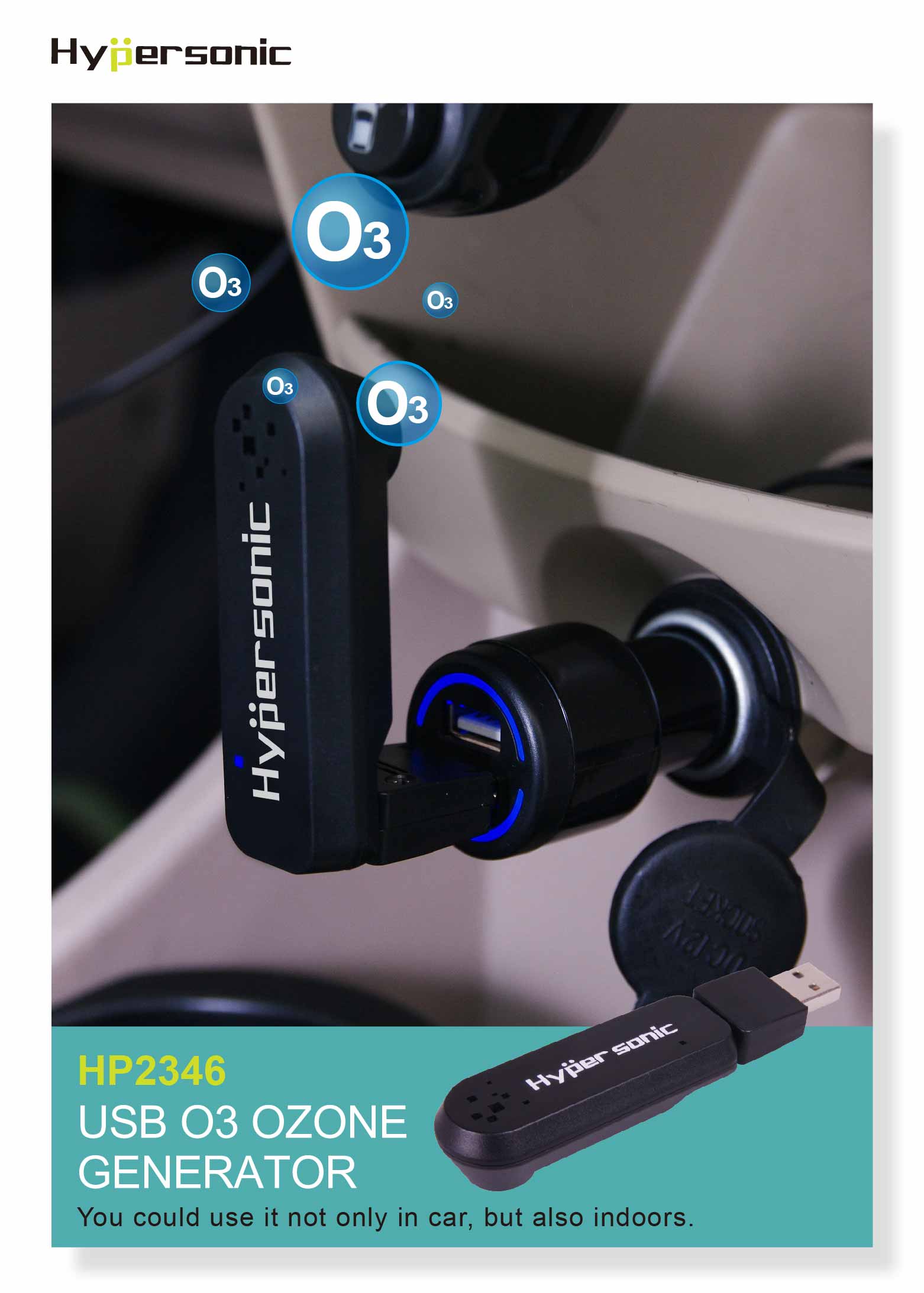 USB O3 Air Purifier Negative Ozone Generator HP2346