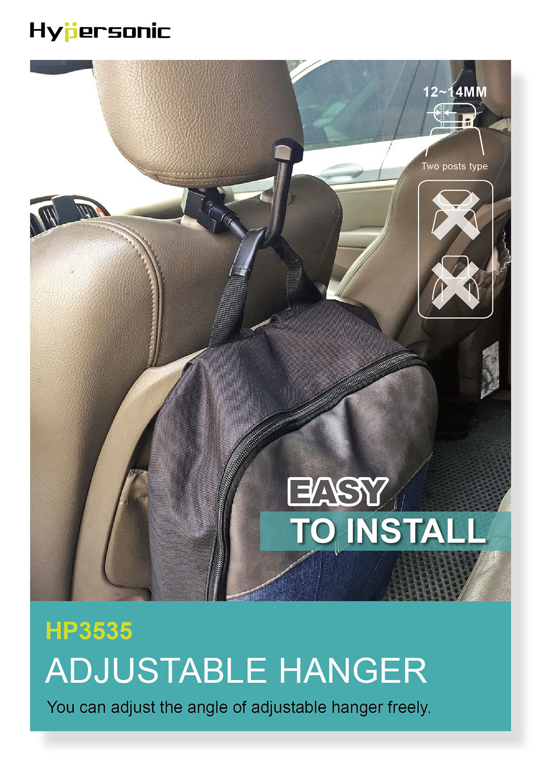Adjustable Headrest Seat Coat Car Hand Door Hooks Hangers HP3535