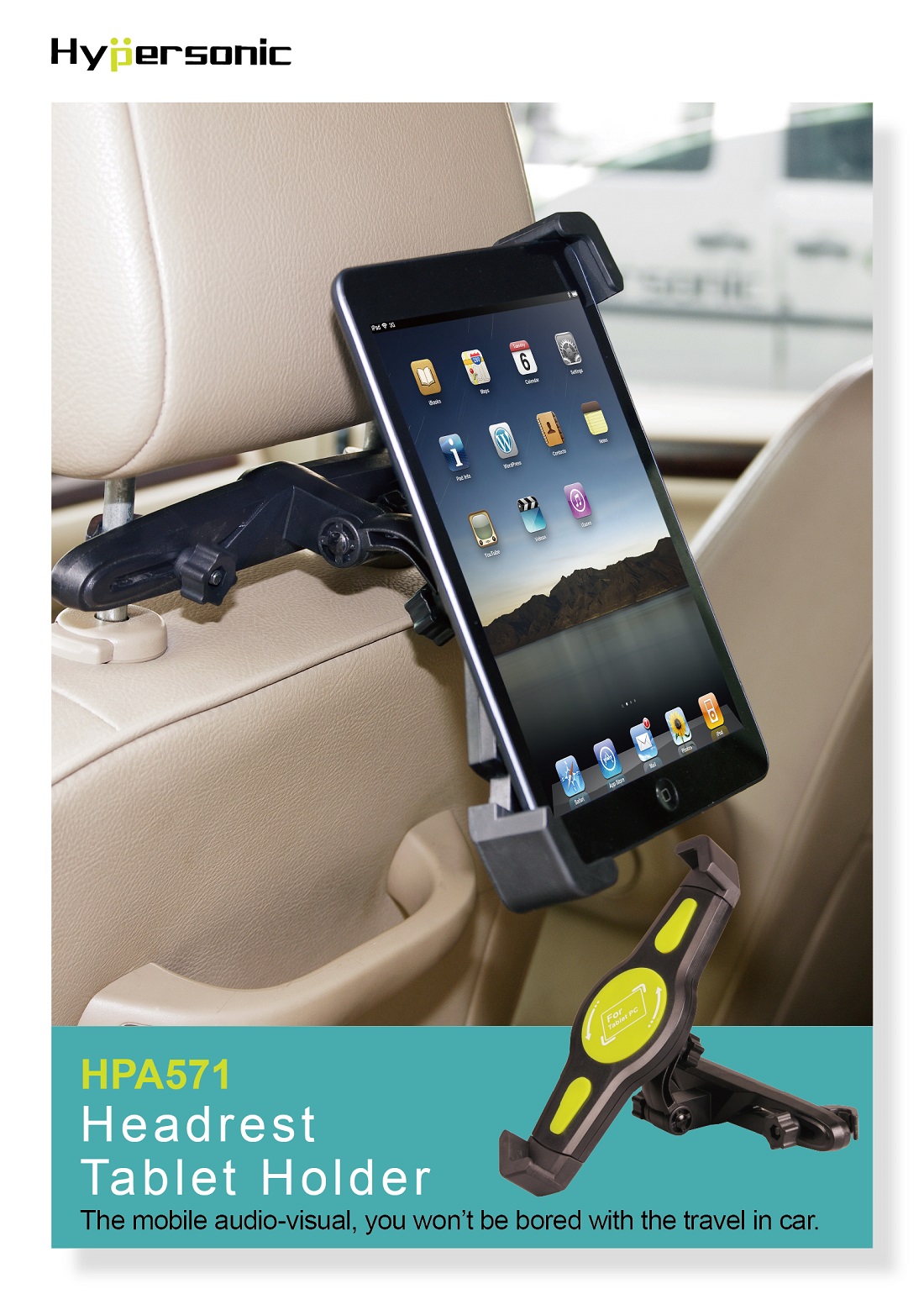 2-in-1 Car Headrest Mount Stand Tablet Holder HPA571