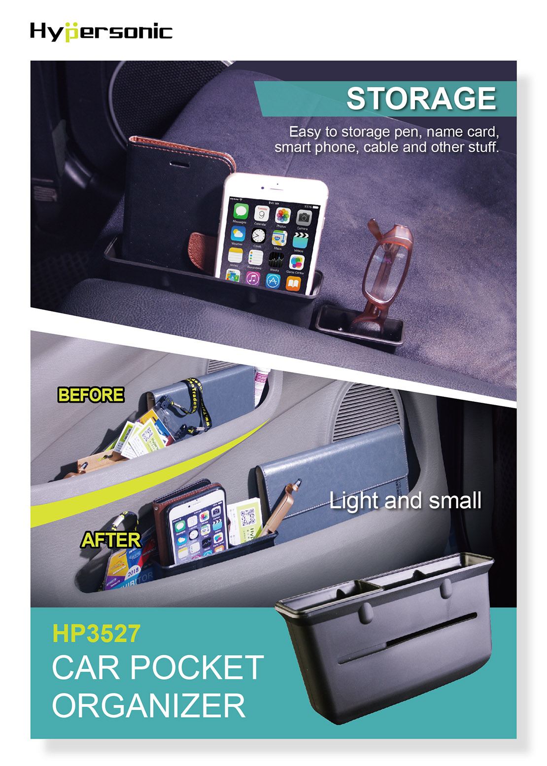 Auto Car Seat Side Gap Filler Pocket Organizer HP3527