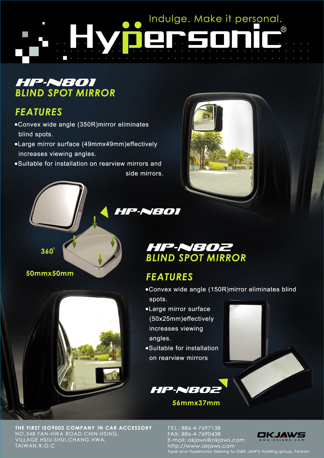 Rectangle Car Side Blind Spot Mirror HPN802
