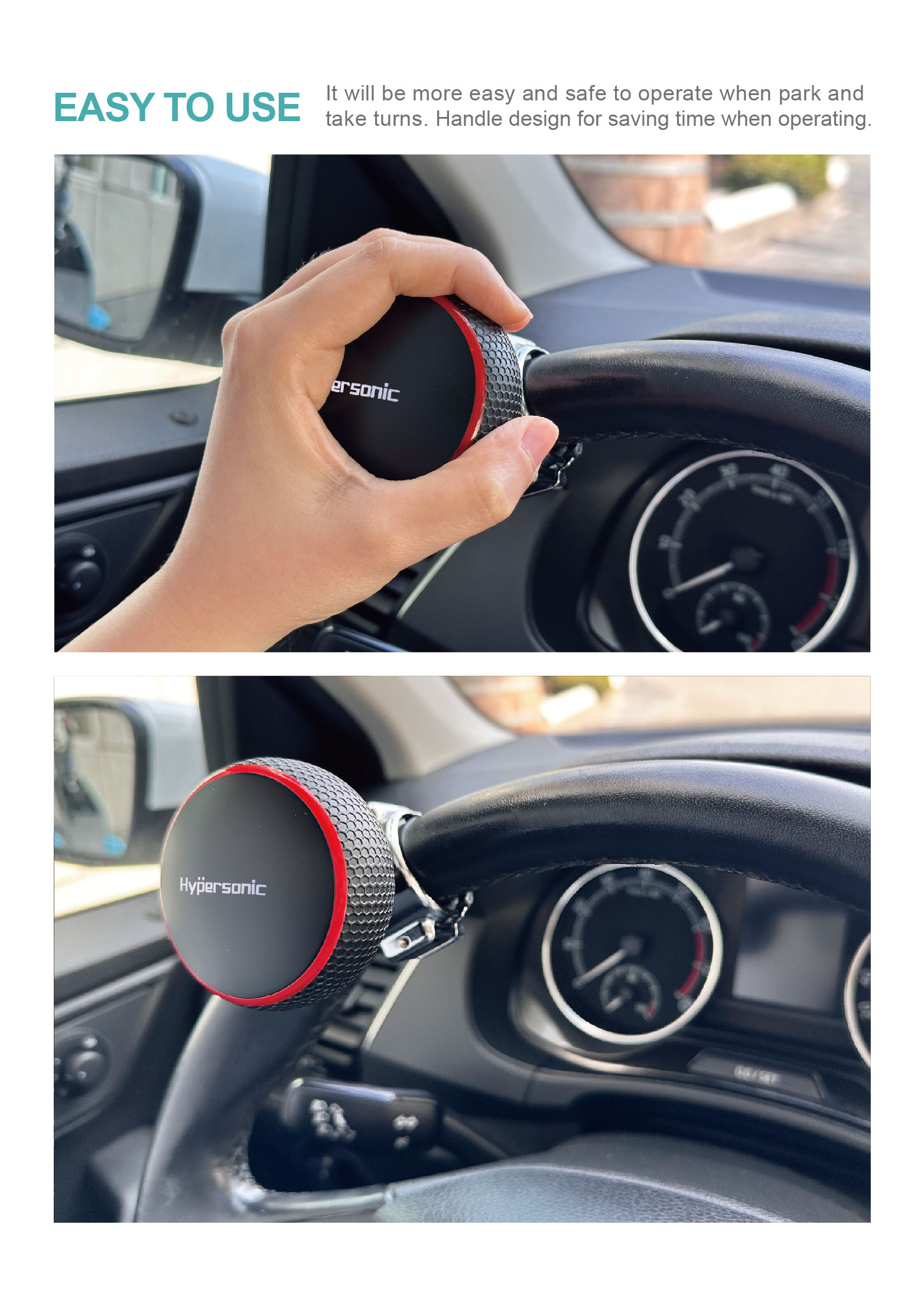 Steering Wheel Knob One-Handed Control