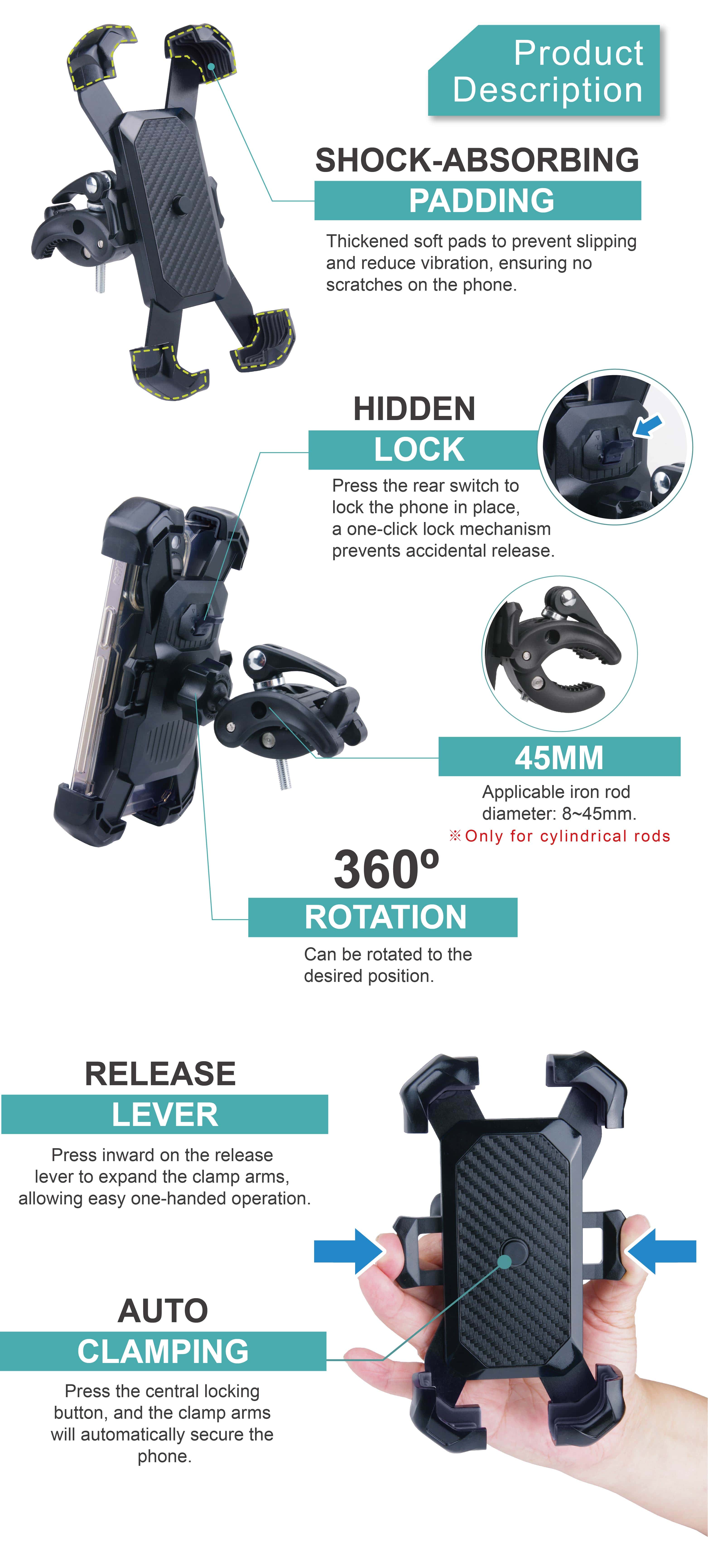 Upgrade Motorcycle Phone Mount HPA544