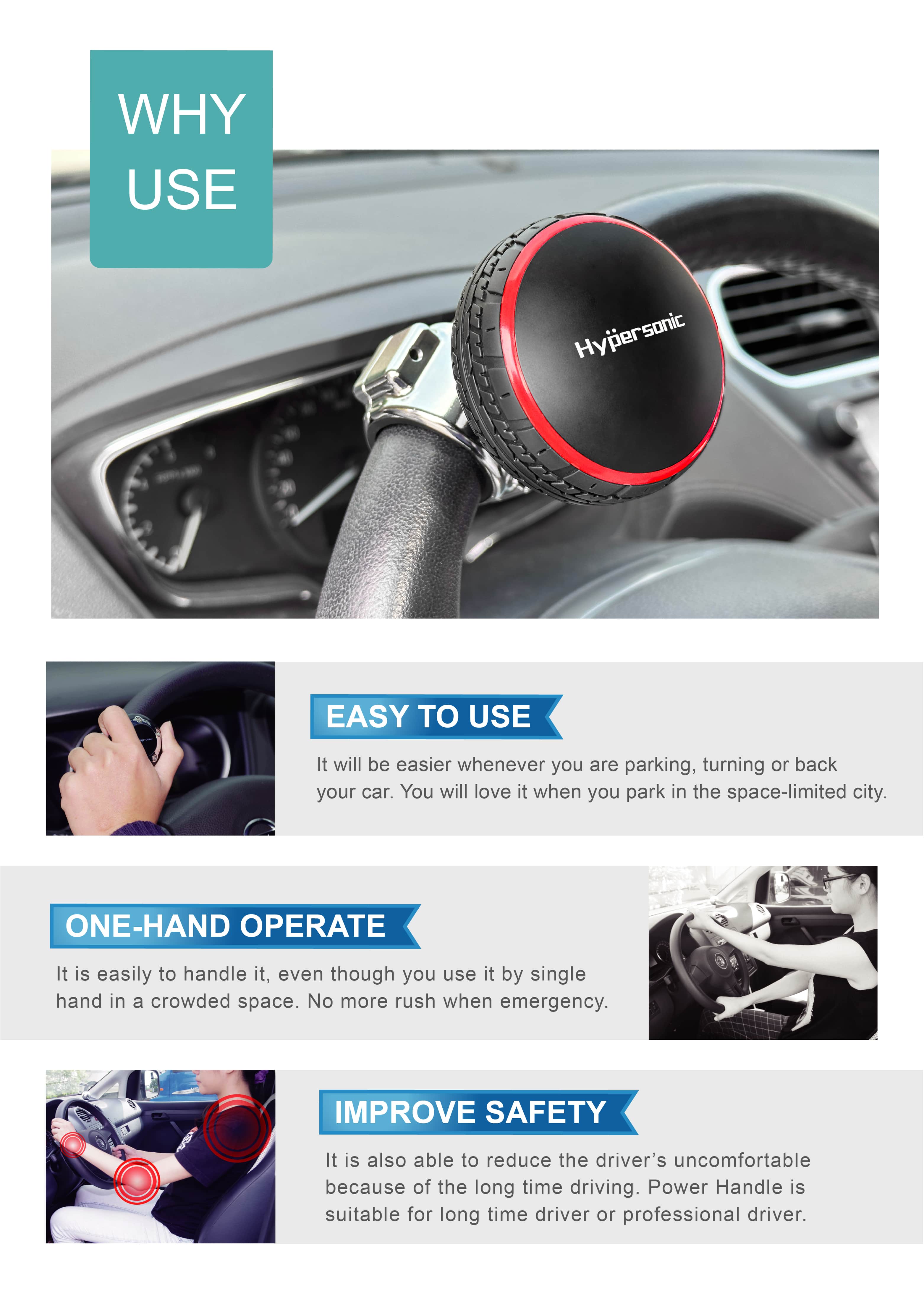 Steering Wheel Spinner Knob (LARGE SIZE) HP3437-2