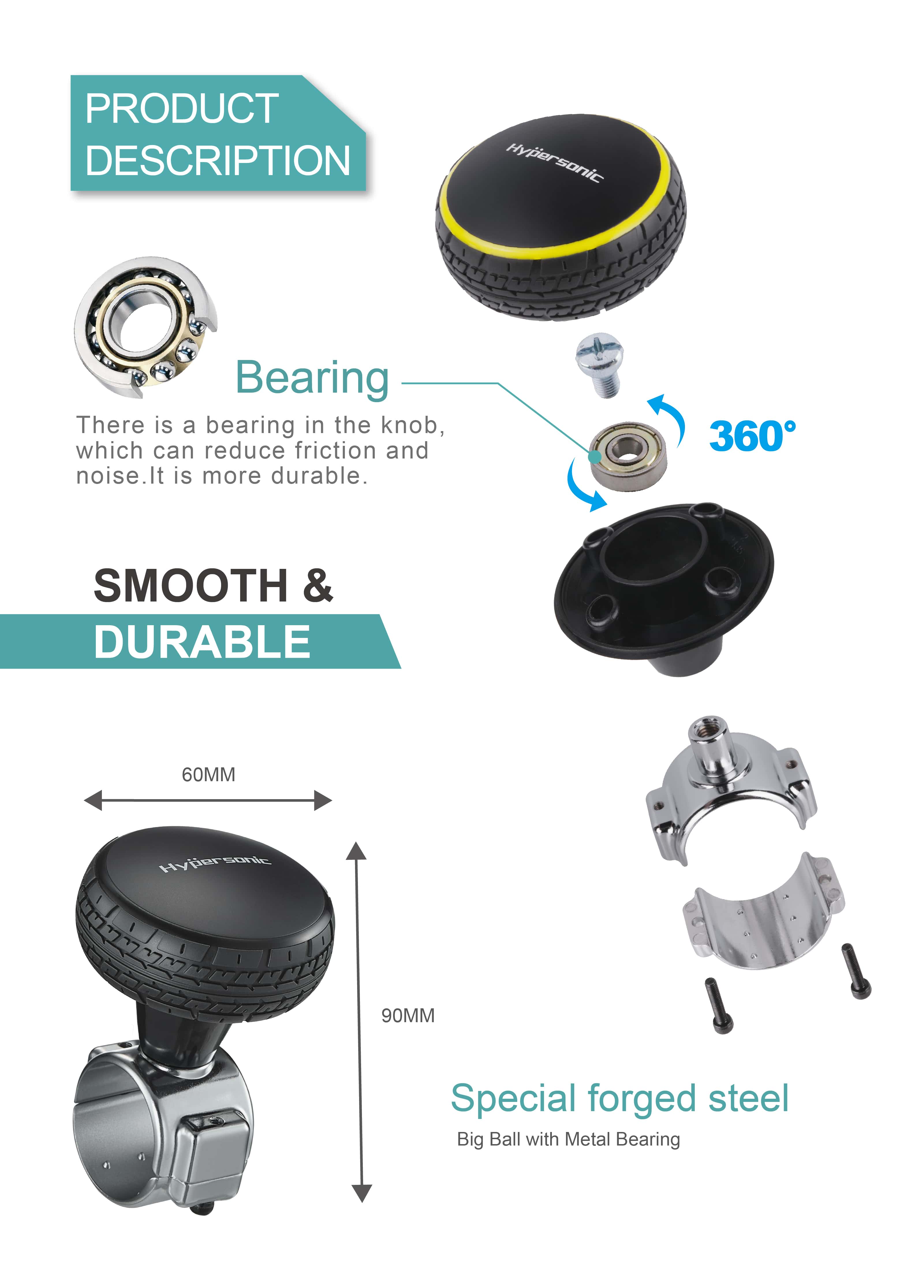 Steering Wheel Spinner Knob (SMALL SIZE) HP2437-2
