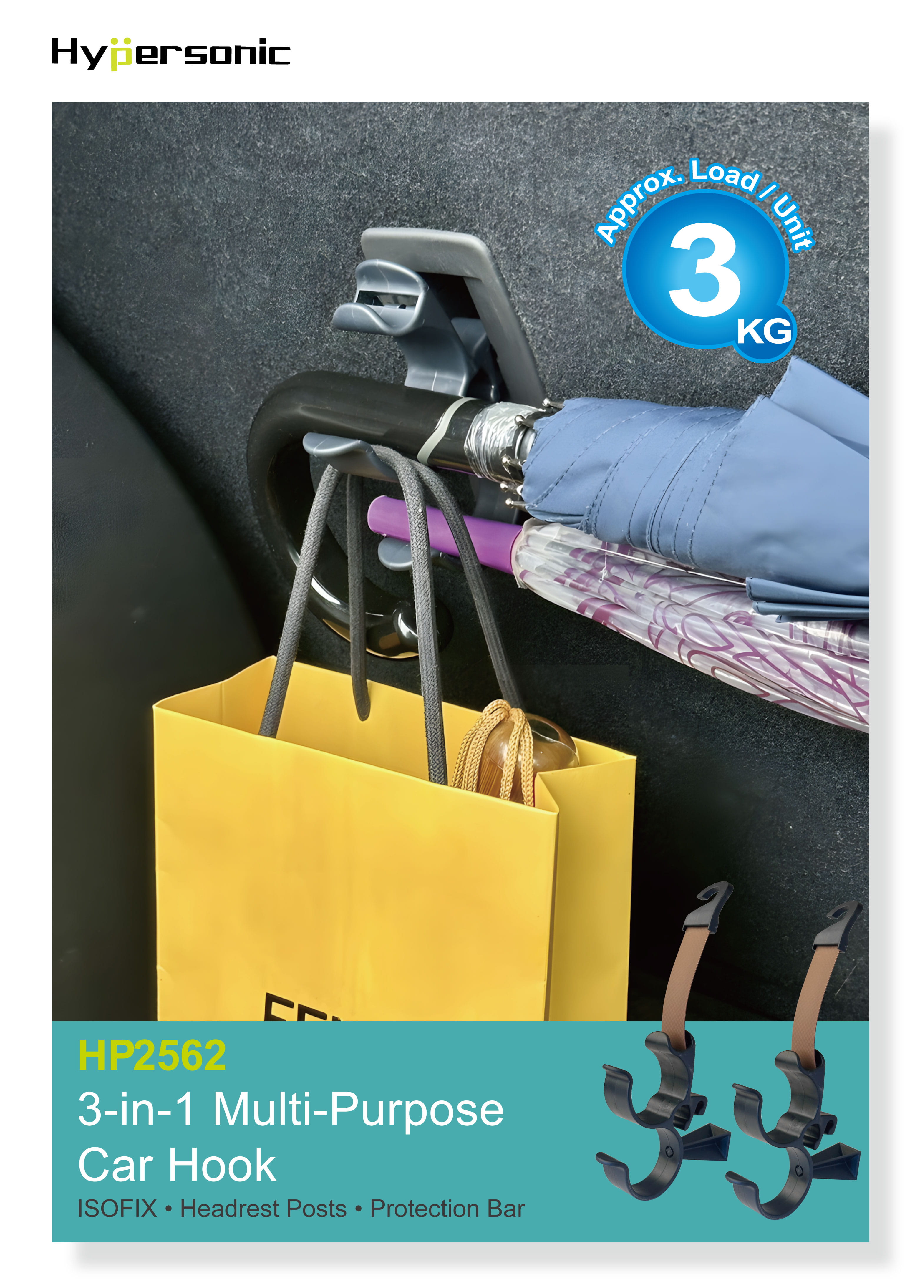 3-in-1 Multi-Purpose Car Hook HP2562