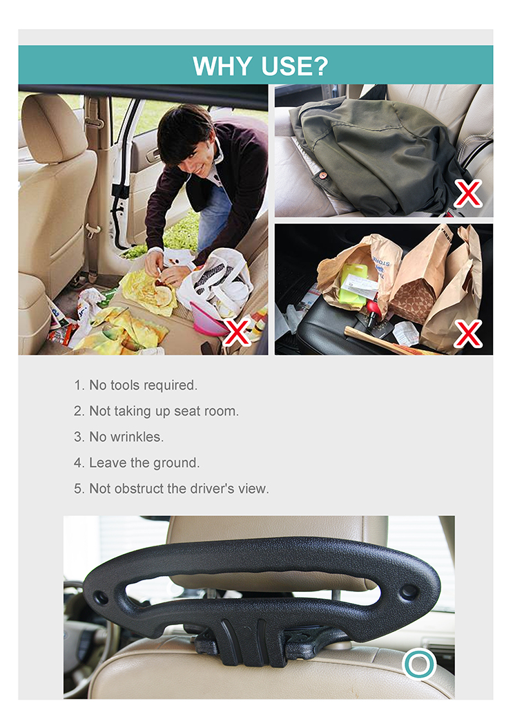 Car Back Seat Headrest Safety Hooks Hangers HPA596